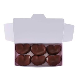 Caja 6 Princesitas de chocolate fondant negro