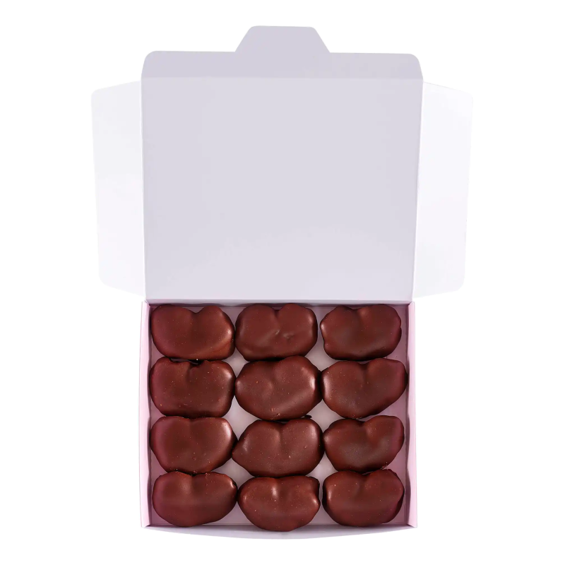 Caja 12 Princesitas de chocolate fondant negro